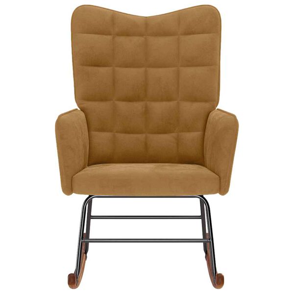 vidaXL Supama kėdė, rudos spalvos, aksomas