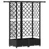 vidaXL Pakeltas lovas su trelėmis ir stogu Juoda 124 x 40 x 121 cm PP
