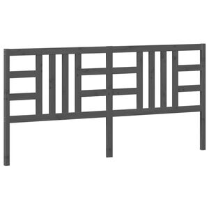 vidaXL Lovos galvūgalis, pilkas, 206x4x100cm, pu&scaron;ies medienos masyvas