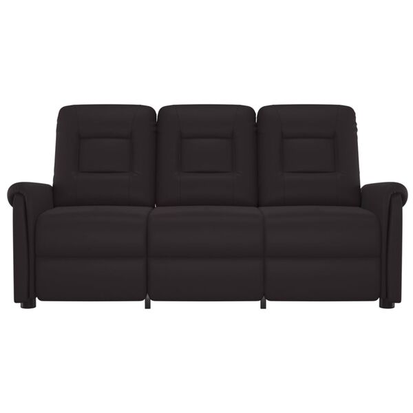 vidaXL Trivietis atlošiamas masažinis krėslas, juodas, dirbtinė oda