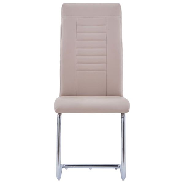 vidaXL Gembinės valgomojo kėdės, 4vnt., kapučino, dirbtinė oda