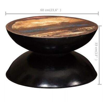 vidaXL Kavos staliukas, perdirbta med. mas., juod. pagr., 60x60x33cm