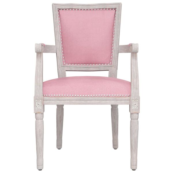 vidaXL Valgomojo kėdė, rožinės spalvos, aksomas