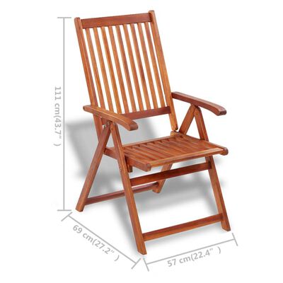 vidaXL Sulankstom. sodo kėdės, 2 vnt., akacijos mediena, rudos