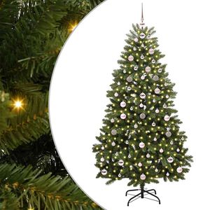 vidaXL Dirbtinė Sulankstoma Kalėdų Eglutė Žalia 180 cm PVC ir Plienas