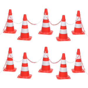 vidaXL Kūgių ir 10m grandinės rinkinys, raudonos ir baltos spalvos