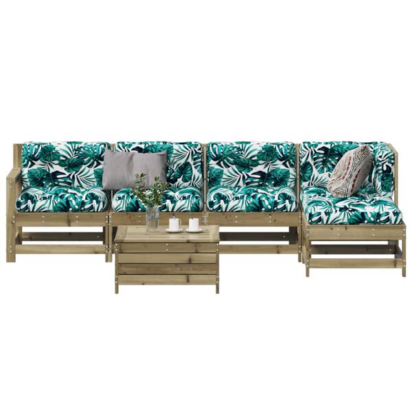 vidaXL Sodo poilsio komplektas su pagalvėlėmis, 6 dalių, pu&scaron;is