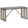 vidaXL Lauko stalas Pilka ir juoda 80 x 40 x 40 cm