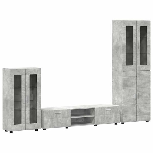 vidaXL TV spintelių komplektas FLORIN Betono pilka Apdirbta mediena