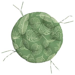 vidaXL Pagalvėlė, 60x11cm, oksfordo audinys, apskrita, su lapais