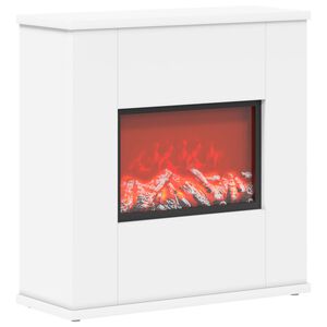 vidaXL Elektrinis židinys Balta 47 x 18 x 48 cm Apdirbta mediena
