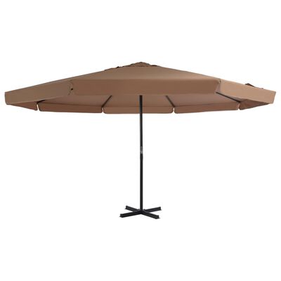 vidaXL Lauko skėtis su aliuminio stulpu, taupe sp., 500 cm