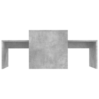 vidaXL Kavos staliukų komplektas, betoninis pilkas, 100x48x40cm, MDP
