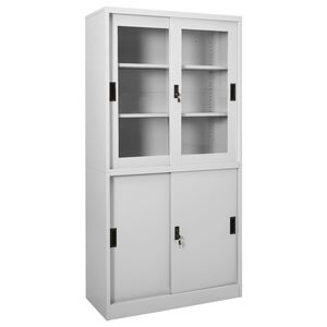 vidaXL Biuro spintelė su stumdomom durim, pilka, 90x40x180cm, plienas