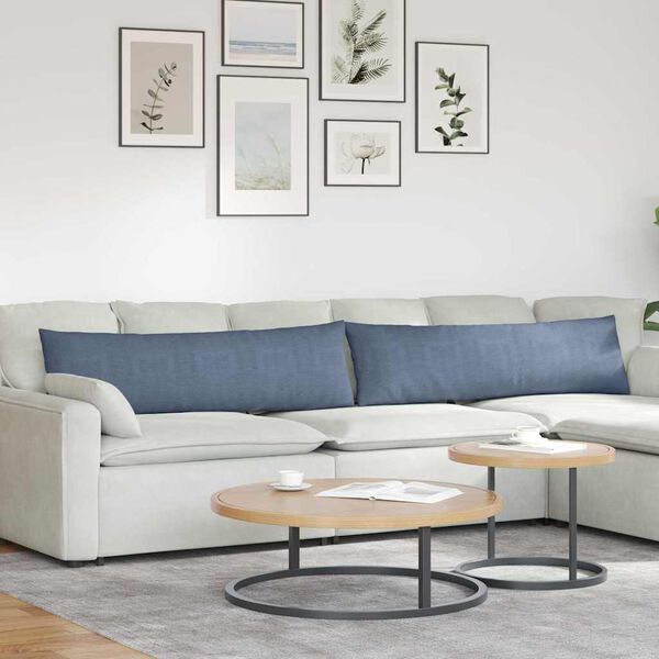 vidaXL Sofa Pagalvės 2 pcs Mėlyna 145 x 40 cm Kordūrinis audinys