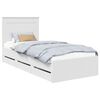 vidaXL Lovos rėmas su stalčių Balta 75 x 190 cm Inžinerinė mediena