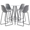 vidaXL Baro baldų komplektas, 5 dalių, pilkos spalvos, plastikas