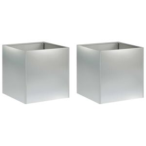 vidaXL Sodo vazonas 2 vnt. Sidabrinė 25 x 25 x 25 cm