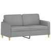vidaXL Dvivietė sofa su pagalvėlėmis, &scaron;viesiai pilka, 140cm, audinys