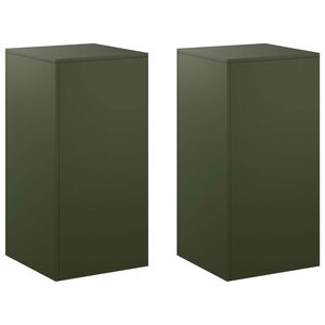 vidaXL Augalų stovas 2 pcs Alyvuogių žalia 40 x 40 x 80 cm Plienas