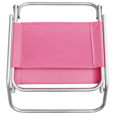 vidaXL Sulankstomos paplūdimio kėdės, 2vnt., rožinės spalvos, audinys