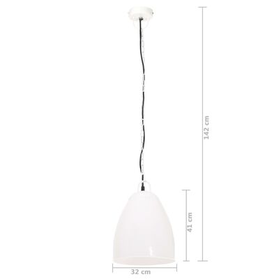 vidaXL Pakabinamas šviestuvas, baltas, 32cm, 25W, apskritas, E27