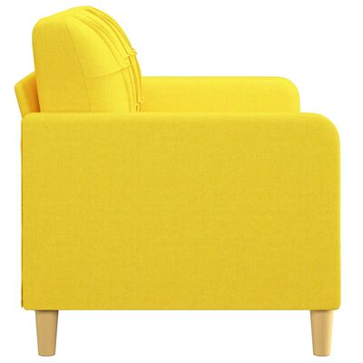 vidaXL Dvivietė sofa, šviesiai geltonos spalvos, 140cm, audinys
