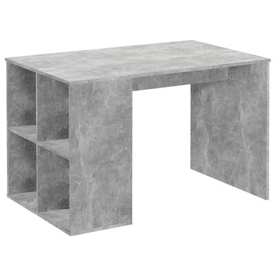 FMD Rašomasis stalas su šoninėmis lentynomis, pilkas, 117x73x75cm