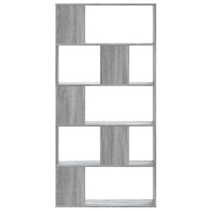 vidaXL Knygų spinta, 5 auk&scaron;tų, pilka, 80,5x23,5x162,5cm, mediena