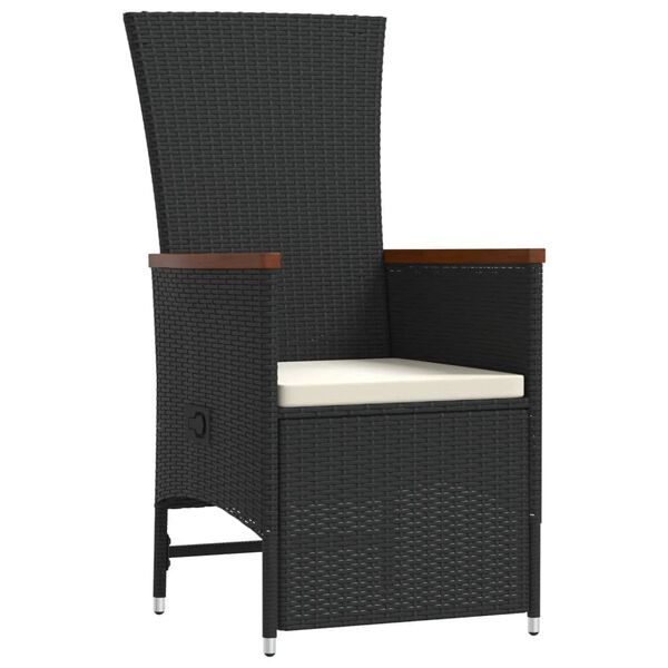 vidaXL Sodo komplektas su pagalvėlėmis, 9 dalių, juodas, poliratanas