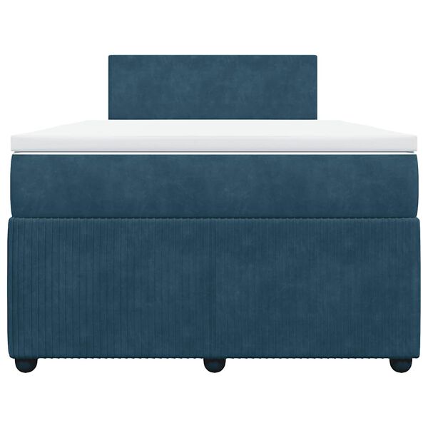 vidaXL Lova su spyruoklėmis ir čiužiniu, mėlyna, 120x190cm, aksomas