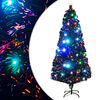 vidaXL Ap&scaron;viesta Kalėdų eglutė su stovu ir LED, 180cm, optinis pluo&scaron;tas