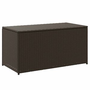 vidaXL Sodo daiktadėžė, rudos spalvos, 100x50x50cm, poliratanas