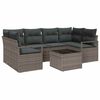 vidaXL Sodo Sofų Rinkinys 7 pcs Pilka Poli ratanas, plienas ir stiklas