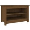 vidaXL Suoliukas batams, medaus ruda, 70x38x45,5cm, pu&scaron;ies masyvas