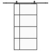 vidaXL Stumdomos durys su furnitūra, juodos, 102,5x205 cm, ESG stiklas