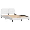 vidaXL Lovos rėmas be čiužinio, Zadar, baltos, 140x190 cm, dirbtinė oda