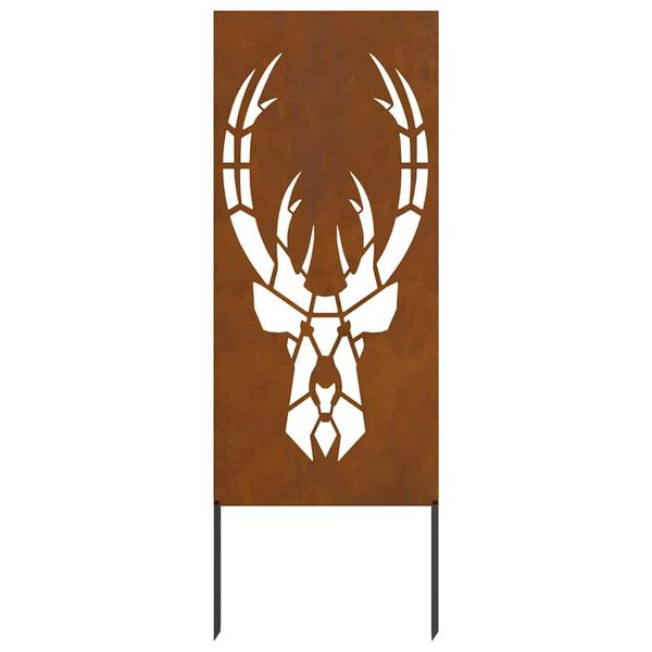 vidaXL Sodo privatumo ekranas Gyvūnų ra&scaron;tai Rūdijanti 50 x 140 cm