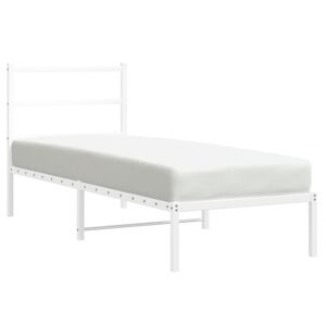 vidaXL Lovos rėmas be čiužinio, baltas, 75x190cm, metalas