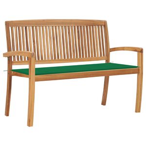 vidaXL Sudedamas sodo suoliukas su pagalvėle, 128,5cm, tikmedis
