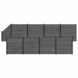 vidaXL Tvoros rinkinys 9 vnt. 1484 x 186 cm WPC ir aliuminis Pilka
