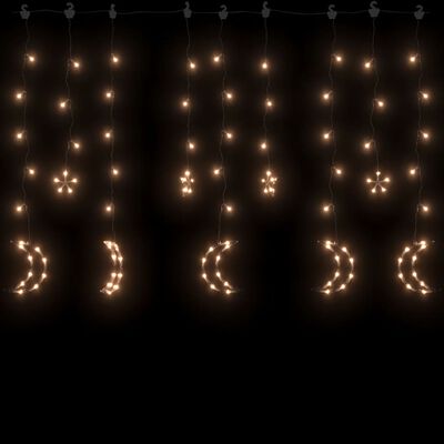 vidaXL Girlianda žvaigždės ir mėnuliai, 345 šiltos baltos LED lemputės