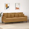 vidaXL Trivietė sofa, rudos spalvos, 180cm, aksomas