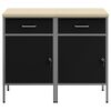 vidaXL Darbo spinta su stalčių 2 pcs Juoda ir pilka 100 x 55 x 85 cm