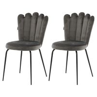 Venture Home Valgomojo kėdės Limhamn, 2vnt., juodos/pilkos, aksomas