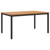 vidaXL Lauko stalas Natūrali ir juoda 150 x 90 x 75 cm