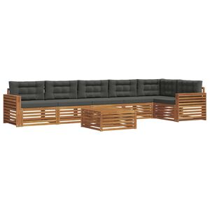 vidaXL Lauko sofos komplektas su pagalve 7 pcs Natūralus ir antracitas