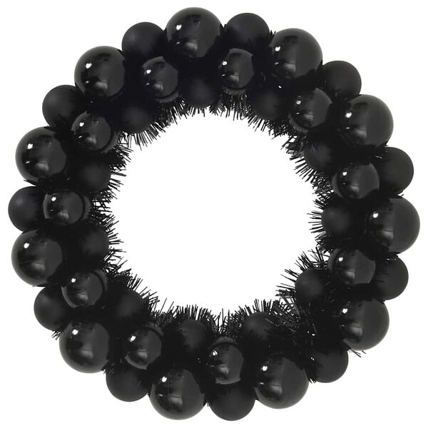 vidaXL Kalėdų Kamuoliukų Vainikai 2 pcs Juoda 33 x 33 x 7 cm