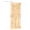 vidaXL Slankios durys Natūrali ir Balta 90 x 210 cm