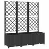 vidaXL Sodo vazonas su grotelėmis, juodas, 120x40x136 cm, PP